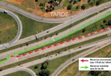 Faixa reversa vespertina da DF-001 não será mais utilizada